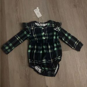 Pat Pat Plaid Long Sleeve Baby Romper